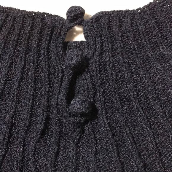 Ralph Lauren womens navy blue silk blend pullover cable open knit sweater - Picture 9 of 11